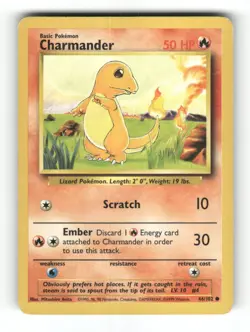 Charmander - 46/102 - Base Set Unlimited - Pokemon - Common - MP - Image 1