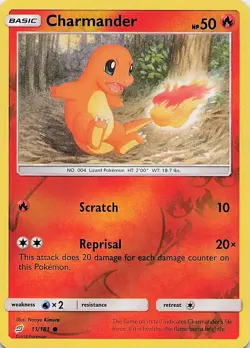 Charmander - Pokemon Reverse Holo Common 2019 Team Up 11/181 NM - Image 1