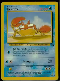 Krabby Fossil LP Pokemon TCG 1st Edition - Image 1