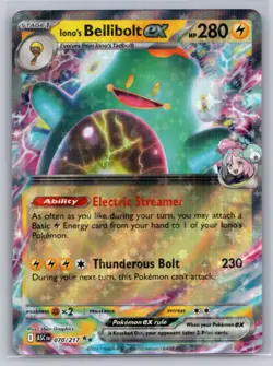 Iono's Bellibolt ex 070/217 Double Rare Ascended Heroes Pokemon Holo Near Mint - Image 1
