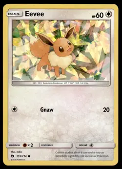 Eevee Let's Play, Eevee Cracked Ice Holo 155/214 Holo Deck Exclusives Pokemon NM - Image 1