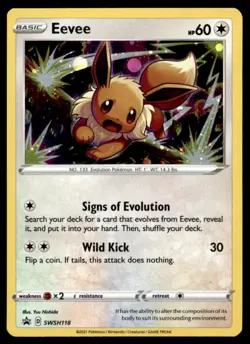 Eevee SWSH118 Holo Promo Sword & Shield Promo Pokemon Holo Near Mint - Image 1