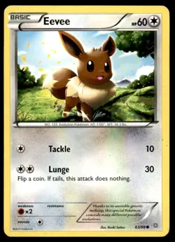 Eevee 63/98 Common Ancient Origins Pokemon Near Mint - Image 1