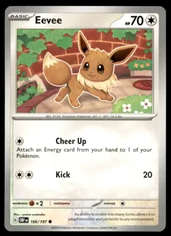 Eevee 166/197 Common Obsidian Flames Pokemon Near Mint - Image 1