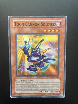 Yugioh Toon Cannon Soldier DB2-EN118 Unlimited Edition Common DAMAGED - Image 1