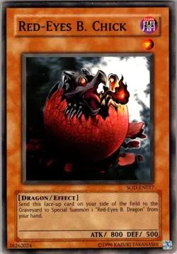 Red-Eyes B. Chick Soul of the Duelist SOD-EN017 Common / Short Print Yu-Gi-Oh NM - Image 1