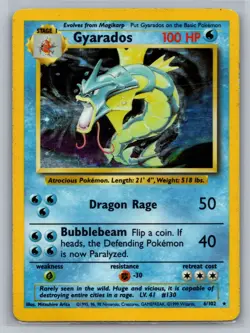 Gyarados Base Set #006/102 Holo Rare Pokemon Card - Image 1