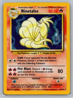 Ninetales Base Set #012/102 Holo Rare Pokemon Card - Image 1