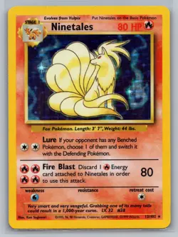 Ninetales Base Set #012/102 Holo Rare Pokemon Card - Image 1