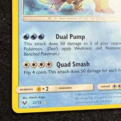 Shining Volcanion 27/73 Pokemon Card Ultra Rare Shining Legends Pokemon TCG NM - Image 4