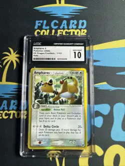 CGC 10 Ampharos 2006 EX Dragon Frontiers 1/101 Reverse Holo Pokemon Card - Image 1