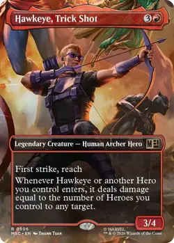 x1 Hawkeye, Trick Shot - Borderless R MTG Commander: Marvel Super Heroes M/NM, E - Image 1