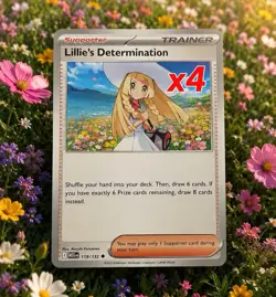 Pokemon TCG Lillie's Determination 119/132 Trainer Supporter Playset x4 - Image 1