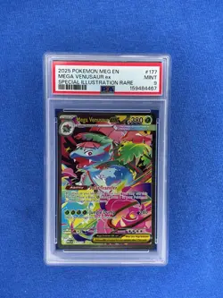 2025 Pokemon MEG EN Mega Venusaur ex Special Illustration Rare #177 PSA 9 - Image 1