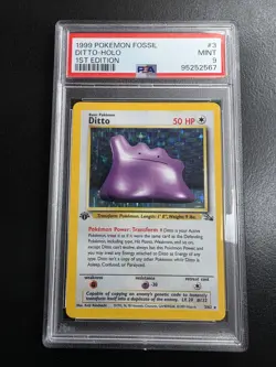 Pokemon 1999 Fossil Ditto 3/62 Holo Rare 1st Edition PSA 9 Pokemon TCG - Image 1