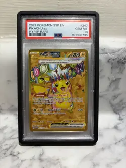 The Pokemon Company Pikachu ex 247/191 Surging Sparks Hyper Rare Holo PSA 10 - Image 1