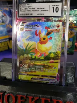Pokemon Flareon VMAX Black Star Promo Holo SWSH180 CGC 10 Alternate Art Gem Mint - Image 2