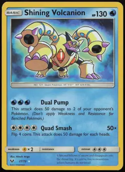Shining Volcanion 27/73 NM Shining Legends Rare Shining Holo Pokemon - Image 1