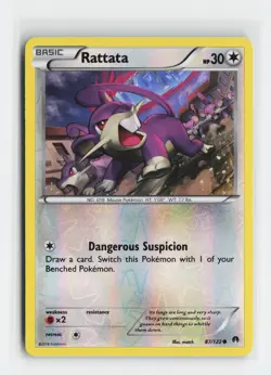 Rattata 87/122 Common XY - BREAKpoint Reverse Holofoil Pokemon NM - Image 1