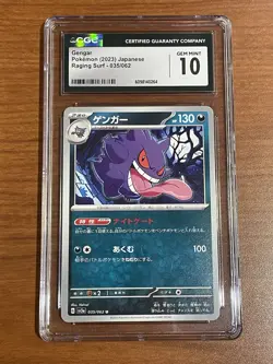 Pokemon TCG Gengar CGC 10 Gem Mint 2023 Japanese Raging Surf 035/062 SV3A - Image 1