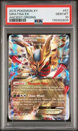 2015 POKEMON XY ANCIENT ORIGINS #57 GIRATINA EX PSA 10 - Image 1