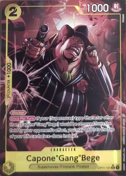 One Piece A Fist of Divine Speed Capone"Gang"Bege (Alternate Art) OP11-101 NM - Image 1