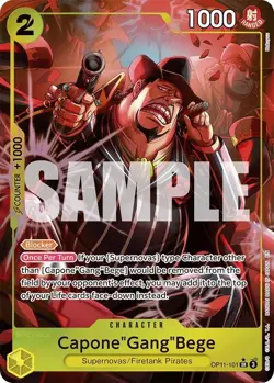 One Piece A Fist of Divine Speed Capone"Gang"Bege (Alternate Art) OP11-101 NM - Image 2