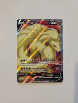Ninetales V 177/192 Rebel Clash NM Full Art Ultra Rare Pokemon Card - Image 1