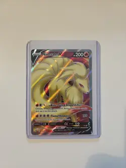 Ninetales V 177/192 Rebel Clash NM Full Art Ultra Rare Pokemon Card - Image 3