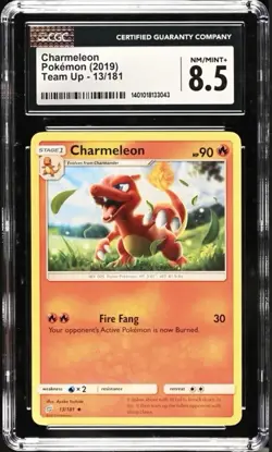 2019 Pokemon Sun & Moon Team Up # 13 Charmeleon Non Holo CGC 8.5 Card - Image 1