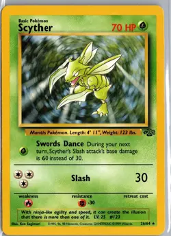 Scyther 26/64 Rare Jungle Pokemon Unlimited Lightly Played - Image 1