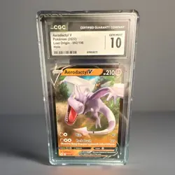 Aerodactyl V 092/196 CGC GEM MINT 10 2022 Pokemon Lost Origin Holo EN 210HP - Image 1
