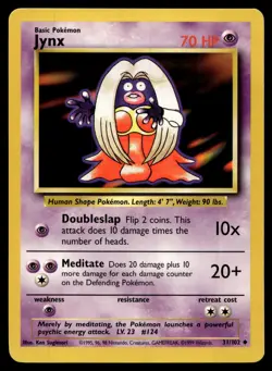 Jynx 31/102 Uncommon Base Set Unlimited Pokemon Moderately Played - Image 1