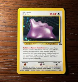 Pokemon TCG Ditto 3/62 Fossil Holo Rare English 1999 Unlimited 50 HP - Image 1