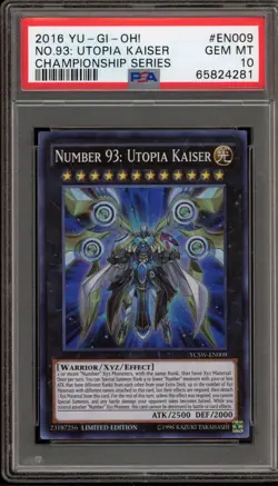 Yu-Gi-Oh! Number 93: Utopia Kaiser Championship Series YCSW-EN009 PSA 10 - Image 1