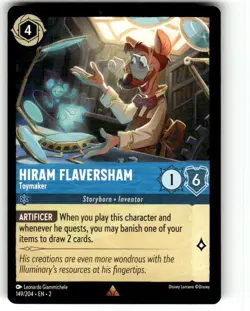 Hiram Flaversham - Toymaker 149/204 Rare Rise of the Floodborn Lorcana NM - Image 1