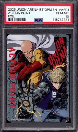 2025 Union Arena One Punch Man Action Point Foil #UE06BT/OPM-1-AP01 PSA 10 - Image 1