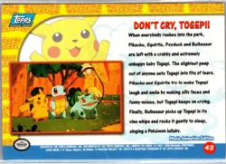 Don't Cry, Togepi! #43 Topps The First Movie Trading Cards Pokemon MP - Image 2
