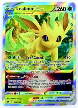 Leafeon VSTAR Ultra Rare Holofoil 014/159 NM Crown Zenith Pokemon Card - Image 1