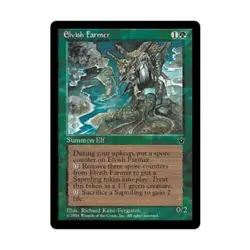 WOTC MtG Fallen Empires Elvish Farmer (U1) EX - Image 1