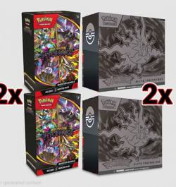 Pokemon Pitch Black Lot: 2x Pokemon Center ETB + 2x Booster Bundles PRESALE - Image 1