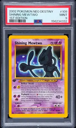 2002 POKEMON NEO DESTINY 1ST EDITION #109 SHINING MEWTWO PSA 9 - Image 1