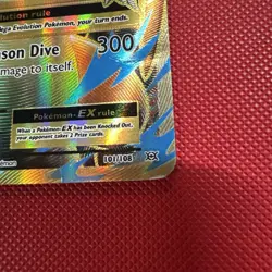 Pokemon M Charizard EX 101/108 Evolutions Ultra Rare Full Art Holo HP-Damage - Image 5