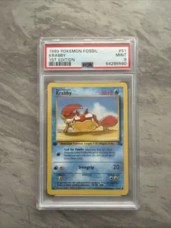 Krabby 51/62 - PSA 9 - 1999 Fossil 1st Edition - Pokemon TCG - Common - Image 1