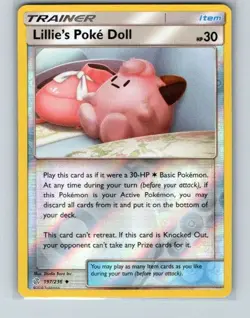 Lillie's Poke Doll 197/236 Uncommon Cosmic Eclipse Pokemon Reverse Holo NM - Image 1
