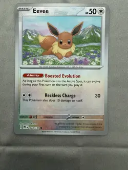 Eevee 074/131 Master Ball Holo Pattern, Prismatic Evolutions, Pokemon TCG, NM - Image 1