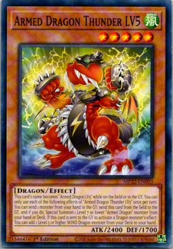 Yu-Gi-Oh! Armed Dragon Thunder LV5 MP22-EN003 1st Edition Super Rare 2022 Tin of - Image 1