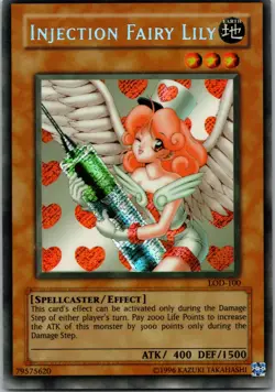 Yugioh Injection Fairy Lily LOD-100 Secret Rare NM - Image 1