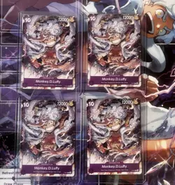 ONE PIECE TCG: Monkey.D.Luffy ST18 P-041 PROMO x4 PURPLE Starter Deck - Image 1