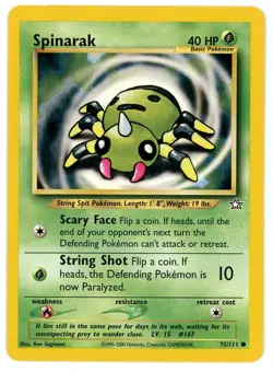 Spinarak 75/111 Neo Genesis Pokemon Card - Image 1